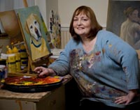 Ros Callander in her Studio