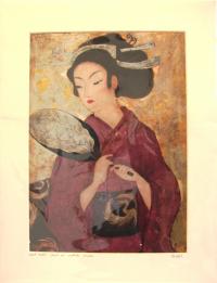 purple kimono print