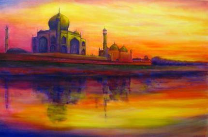 The Taj Mahal at Sunset