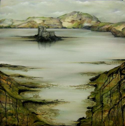 Kisimal Castle - an acrylic and mixed media painting by Lindi Kirwin