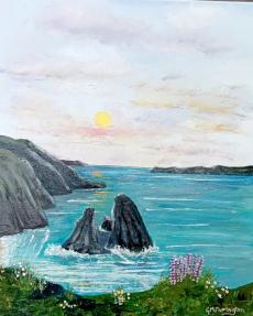 Clifftop at sunset