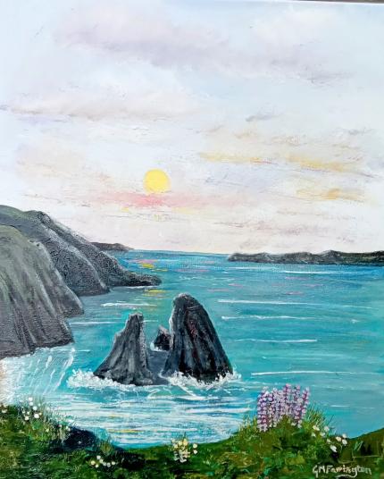 Clifftop at sunset