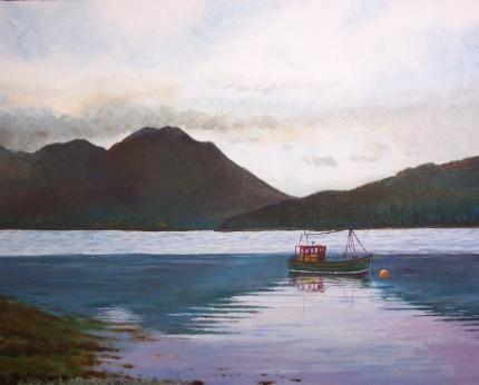 Fishing Boat on Loch Crearan