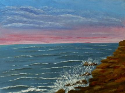 sea against rocks