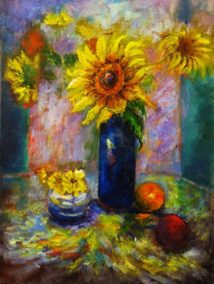 Sunflowers and Fruit
