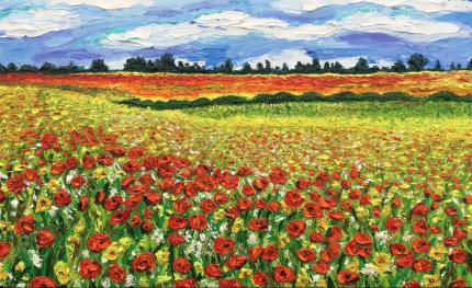 Poppy field ( Finger Painting)