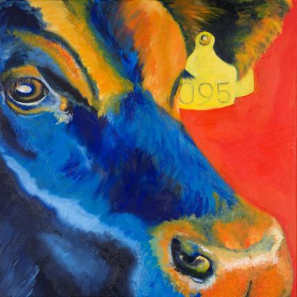 Bull in Blue And Orange