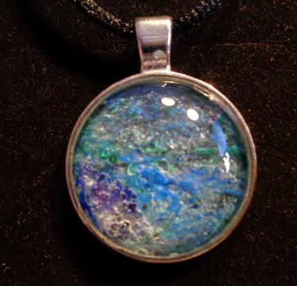 Blue Recycled Paint Necklace