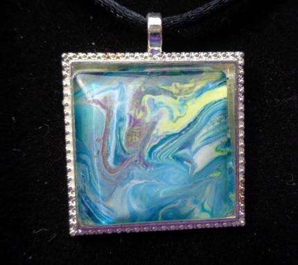 Blue Recycled Paint Necklace