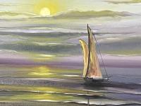 Sailing Across The Sunset Waters