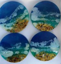 beach style resin coasters, table protectors, unique gifts c32
